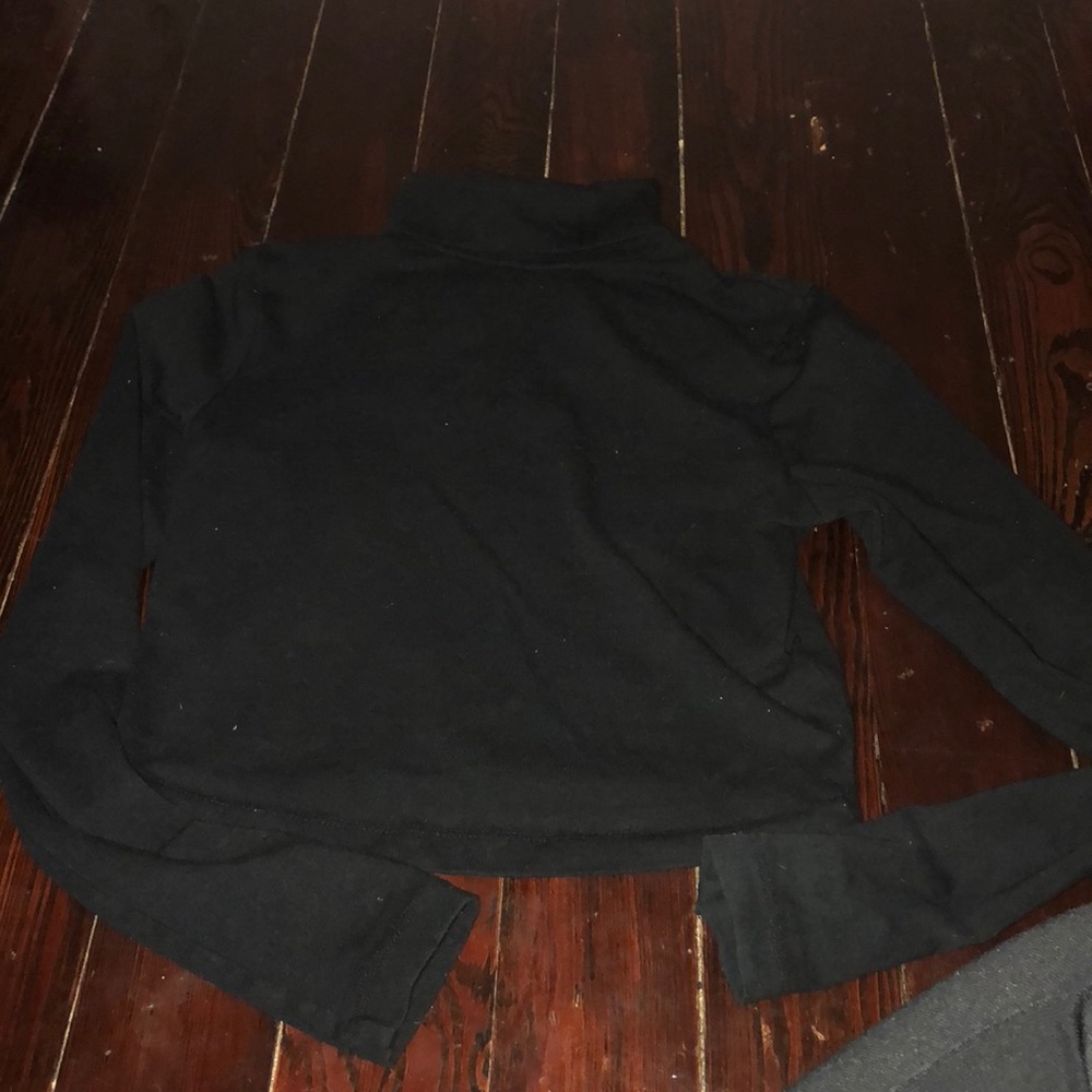 Black turtle neck crop top